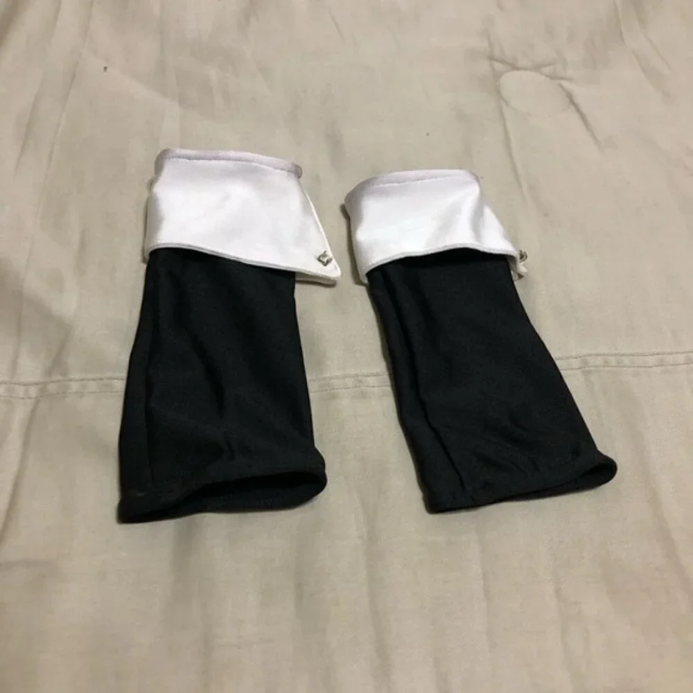 Black and White girls cuffed partial sleeves for dress up